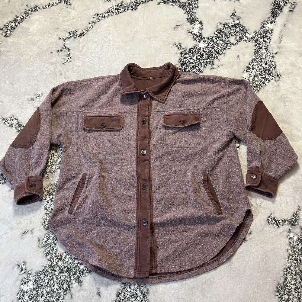 Free People Shirt Womens Ruby Oversized Jackt‎ Date Night Colorway Button Up